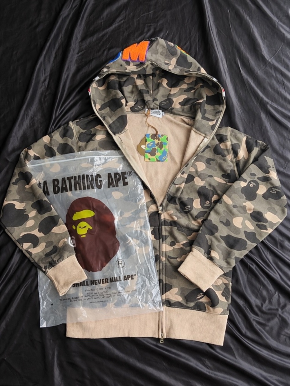 Bape Camo Zip Hoodie in Green and Tan